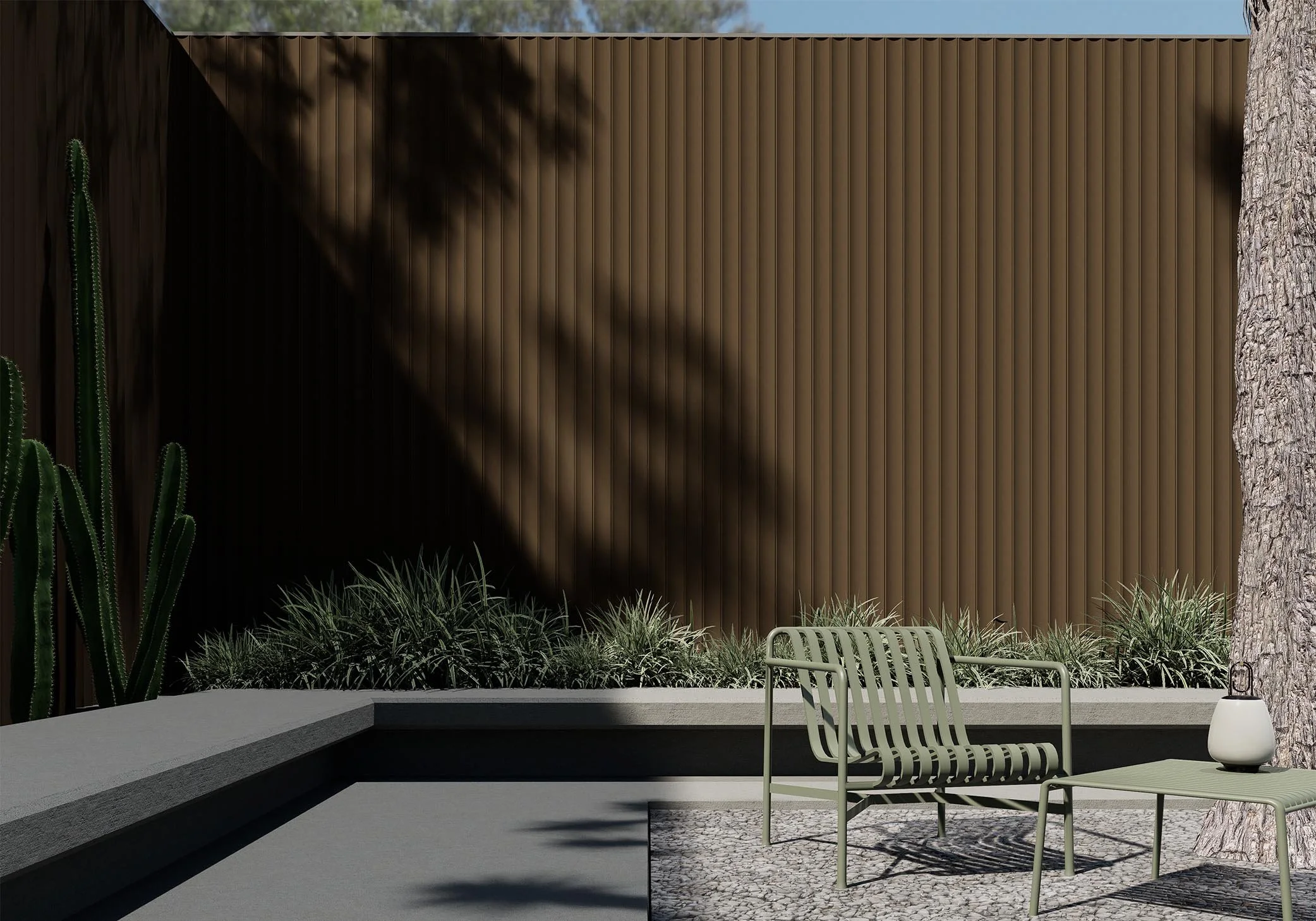 WPC Outdoor Series - Modern outdoor patio with fluted panels